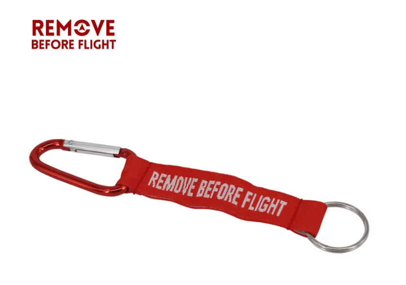 Remove Before Flight Outdoor Backpack Carabiner Pendant Key Ring Outdoor Camping