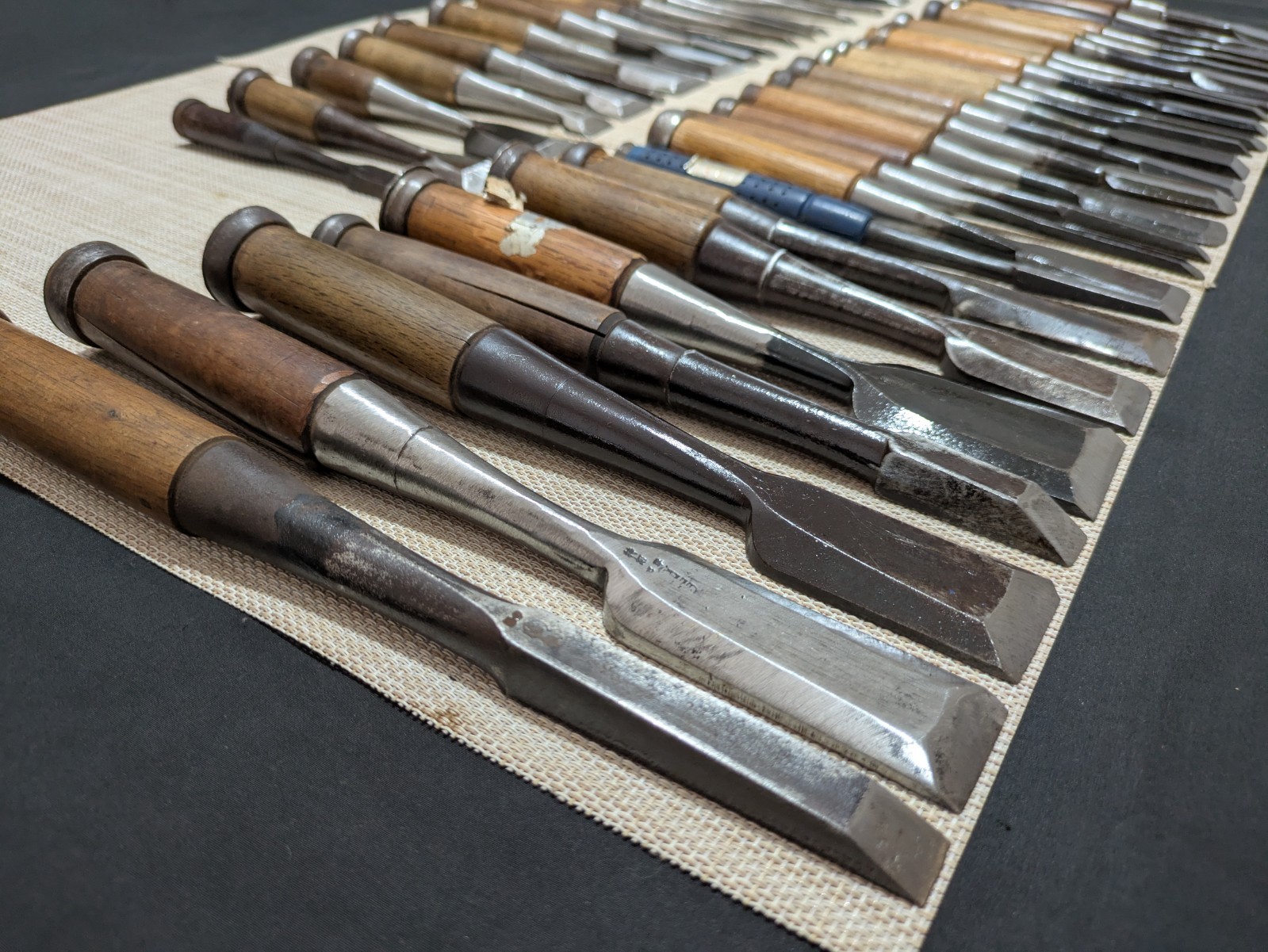 Japanese Chisel Nomi Carpenter Tool Set of 44 Hand Tool wood working R3376