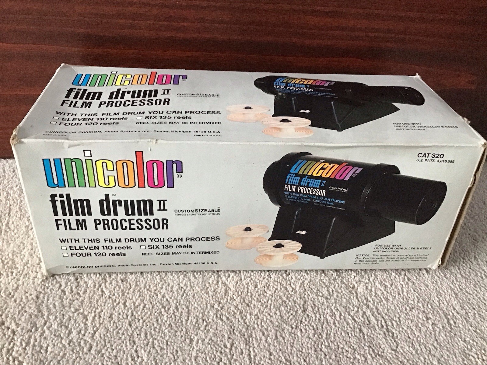 UNICOLOR Film Drum II Film Processor with Instruction/Info Sheet in Original Box