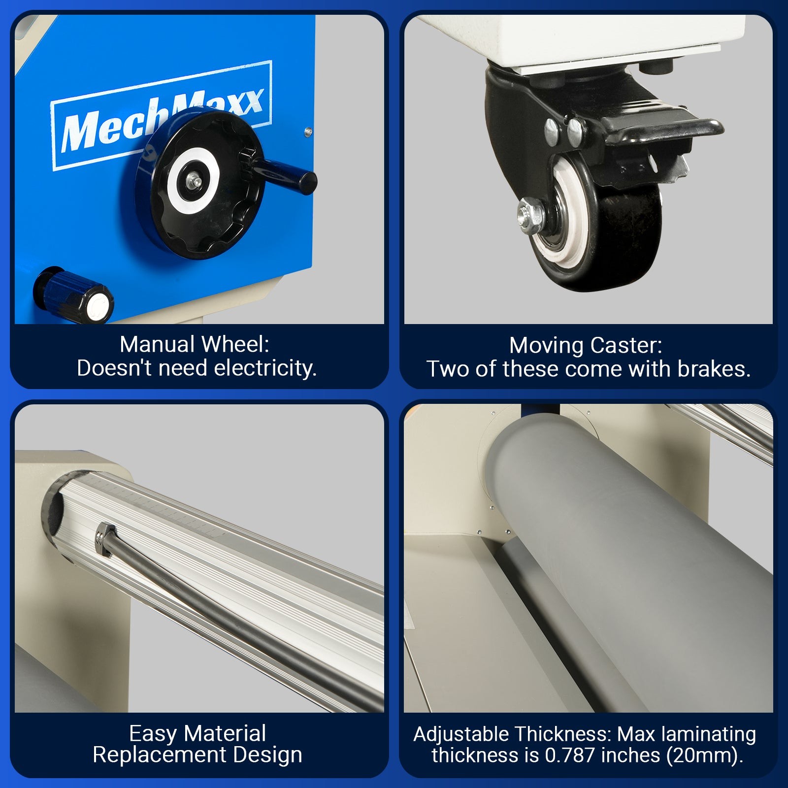 MechMaxx 63" Manual/Electric Cold Laminator w/ Lift & Stand for Vinyl,1600-C3Pro