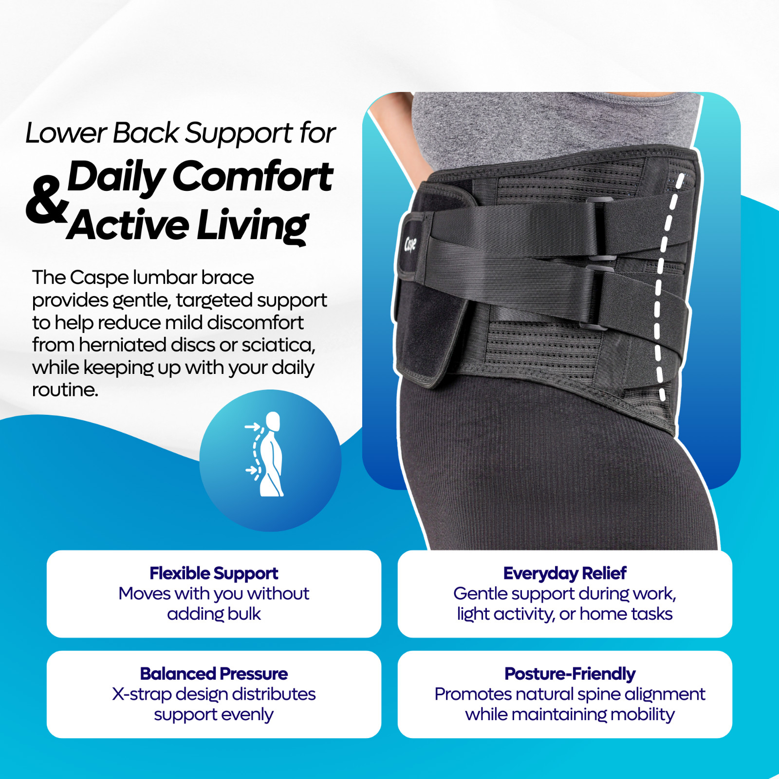 Adjustable Lower Back Brace Lumbar Support Waist Belt for Men Women Pain Relief
