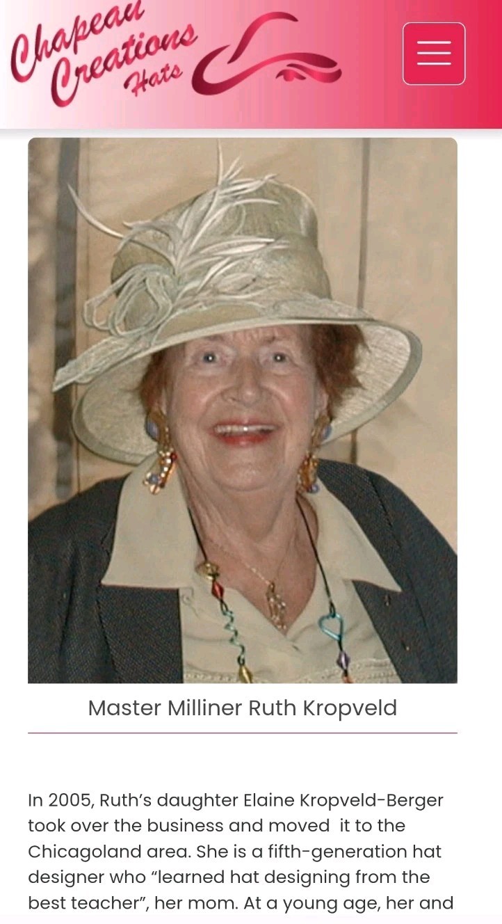 Vtg Chapeau Creations Ruth Kropveld Red Wool Hat NWT Beaded Red Hat Society Lady