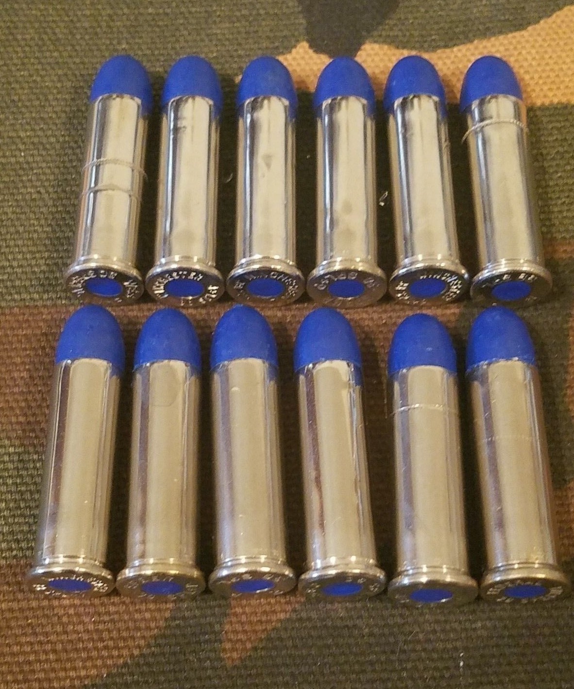 38 SPECIAL SNAP CAPS  SET OF 12, BLUE AND NICKEL, REAL 125gr WEIGHT!!!