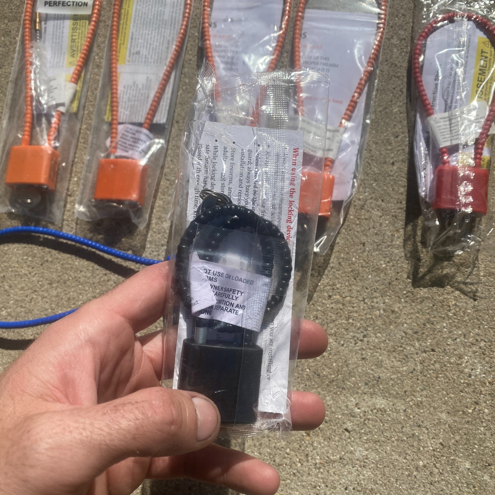 New Cable Gun Locks Lot of 7 Lock Orange Glock Ruger Walther Assortment