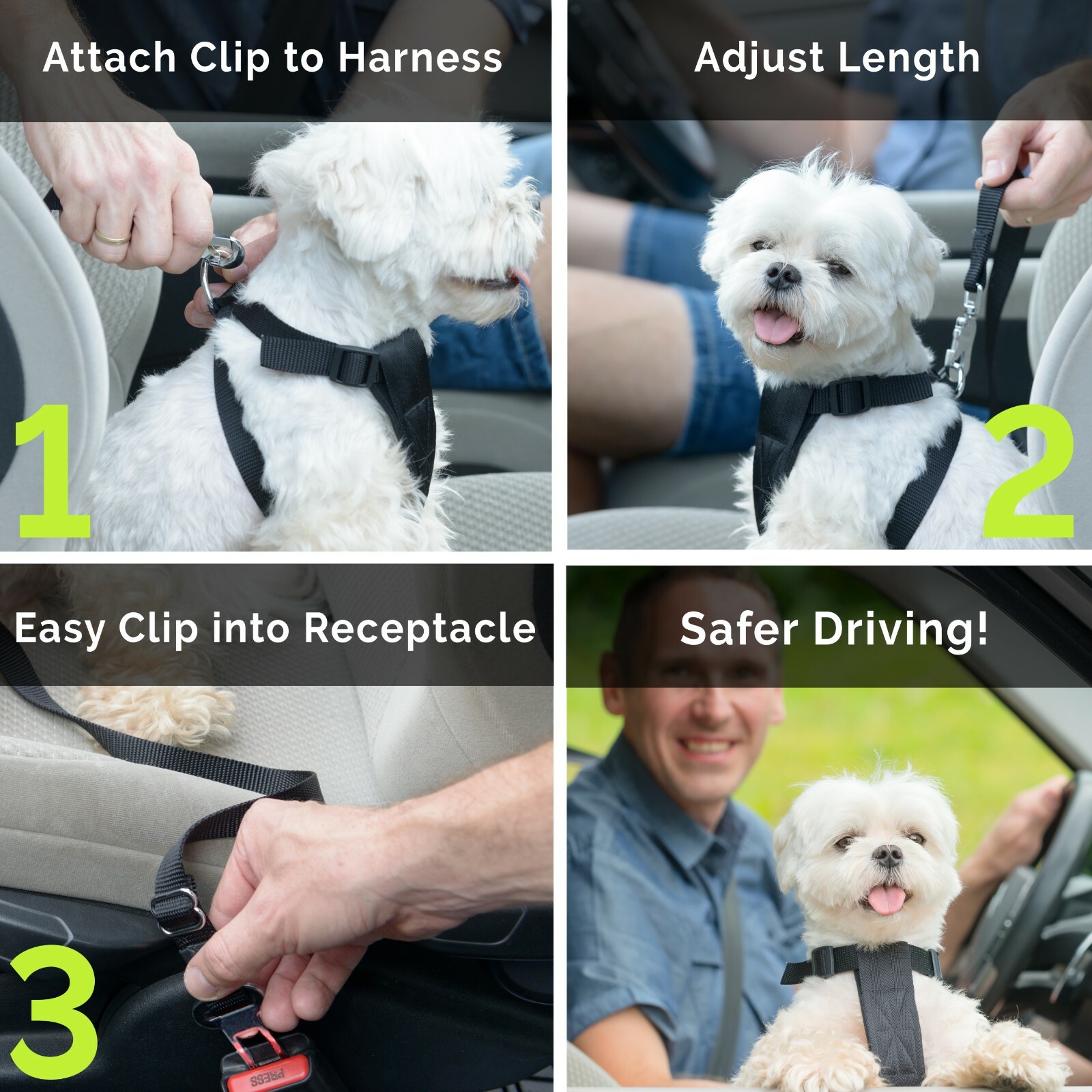 Dog Seat Belt Leash Pet Seatbelt Car Suv Safety Adjustable Harness Tether 2Pack