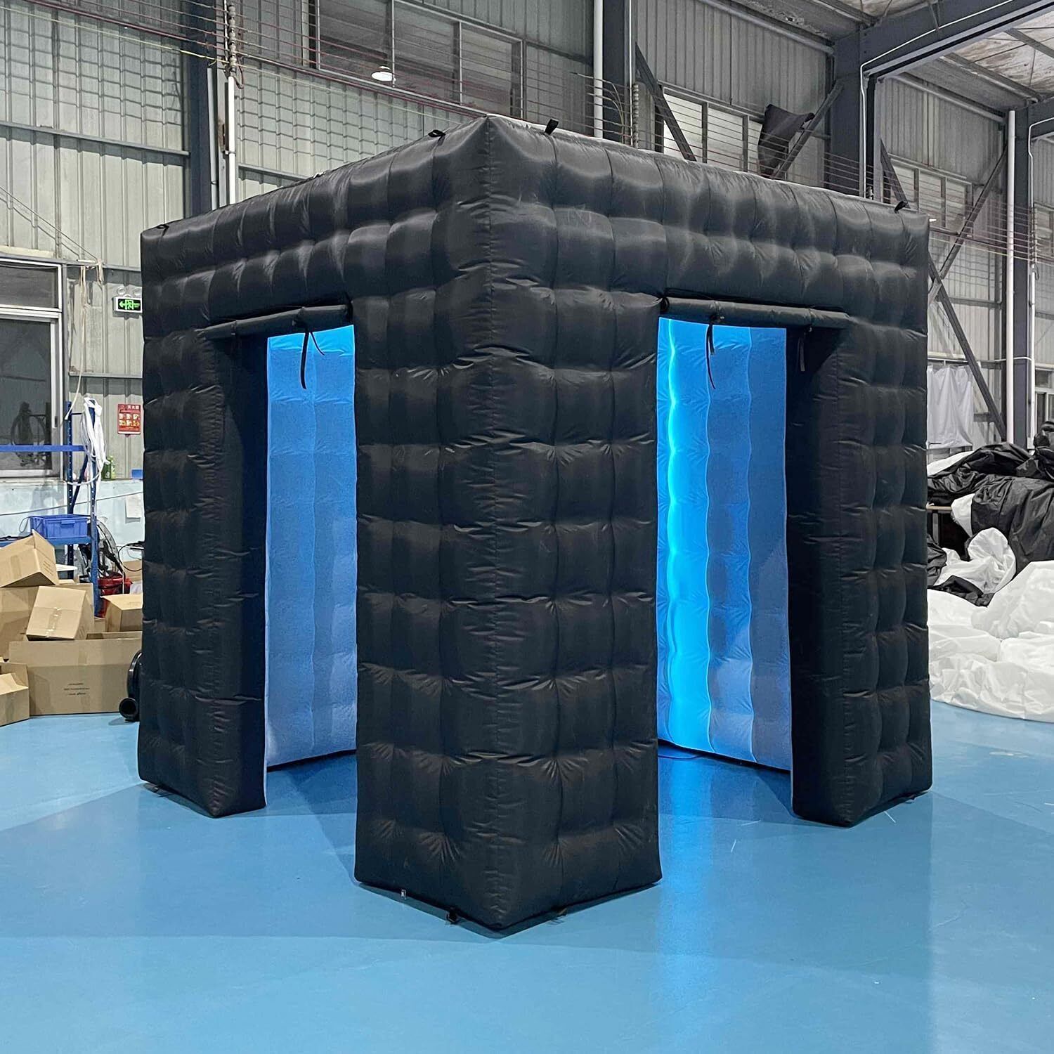 LED 360 2 Doors Photo Booth Enclosure Inflatable Backdrop Inflatable Photo Booth