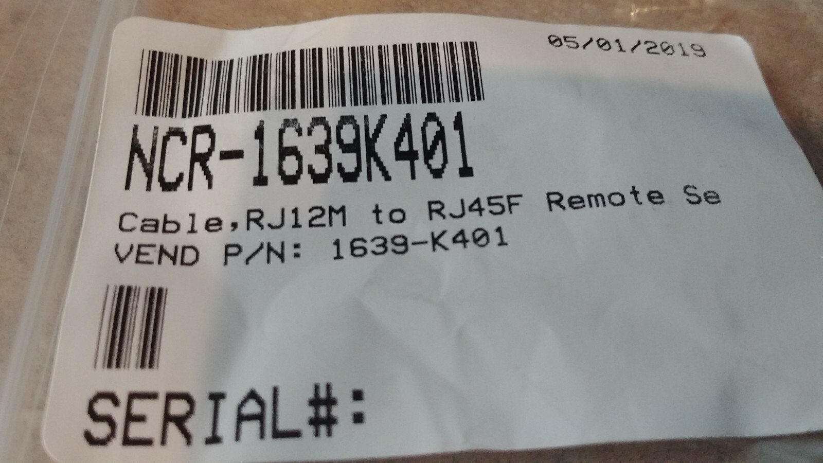 NCR 1639-K401 497-0514371 Serial Printer RJ45F RJ12M Adapter Dongle Fits Aloha