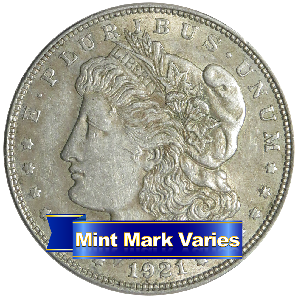 1921 P D or S $1 Morgan Silver Dollar Very Good - Extra Fine VG-XF