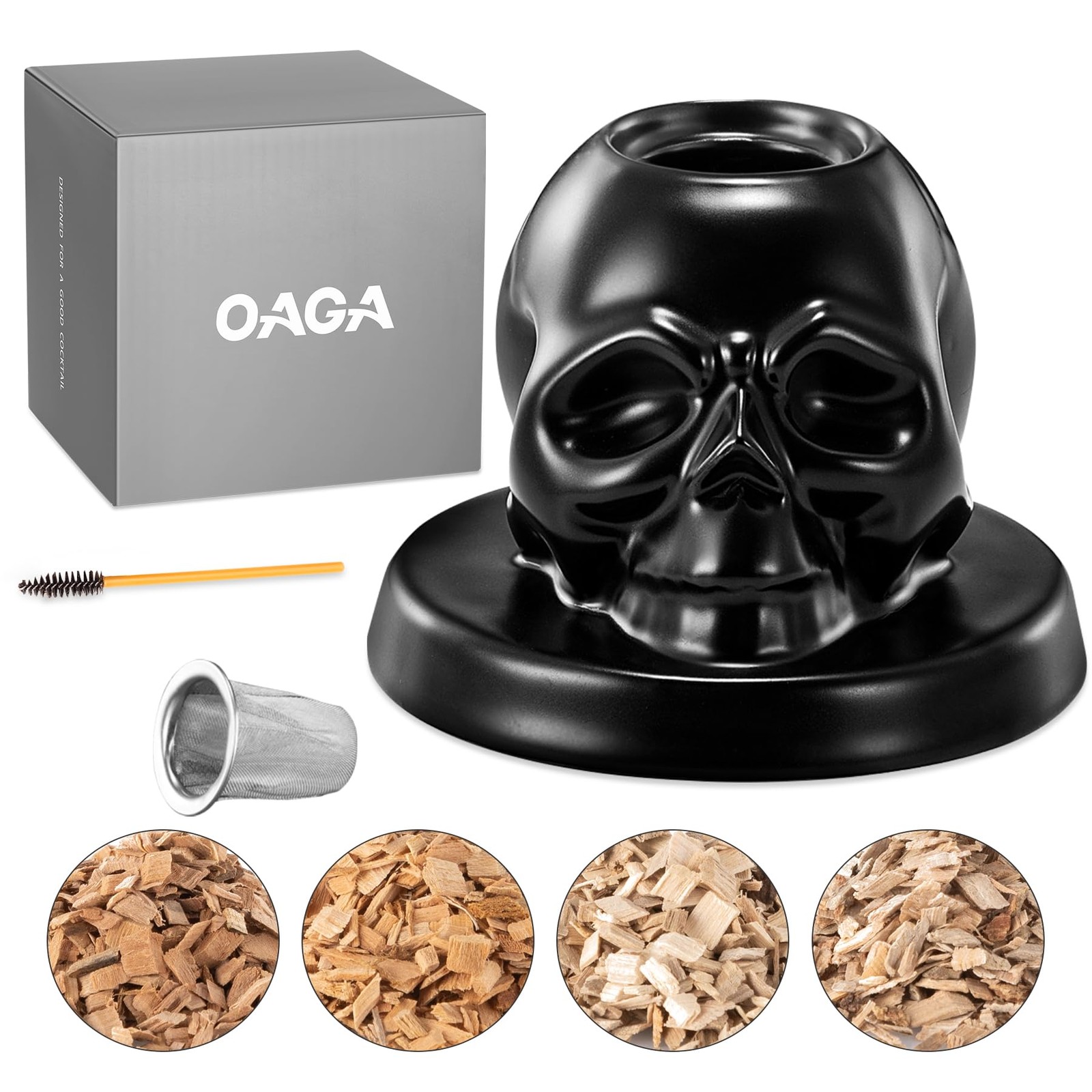 Whiskey Smoker Kit - 4 Wood Chips, Cocktail Smoker Infuser Kit, Old Fashioned...