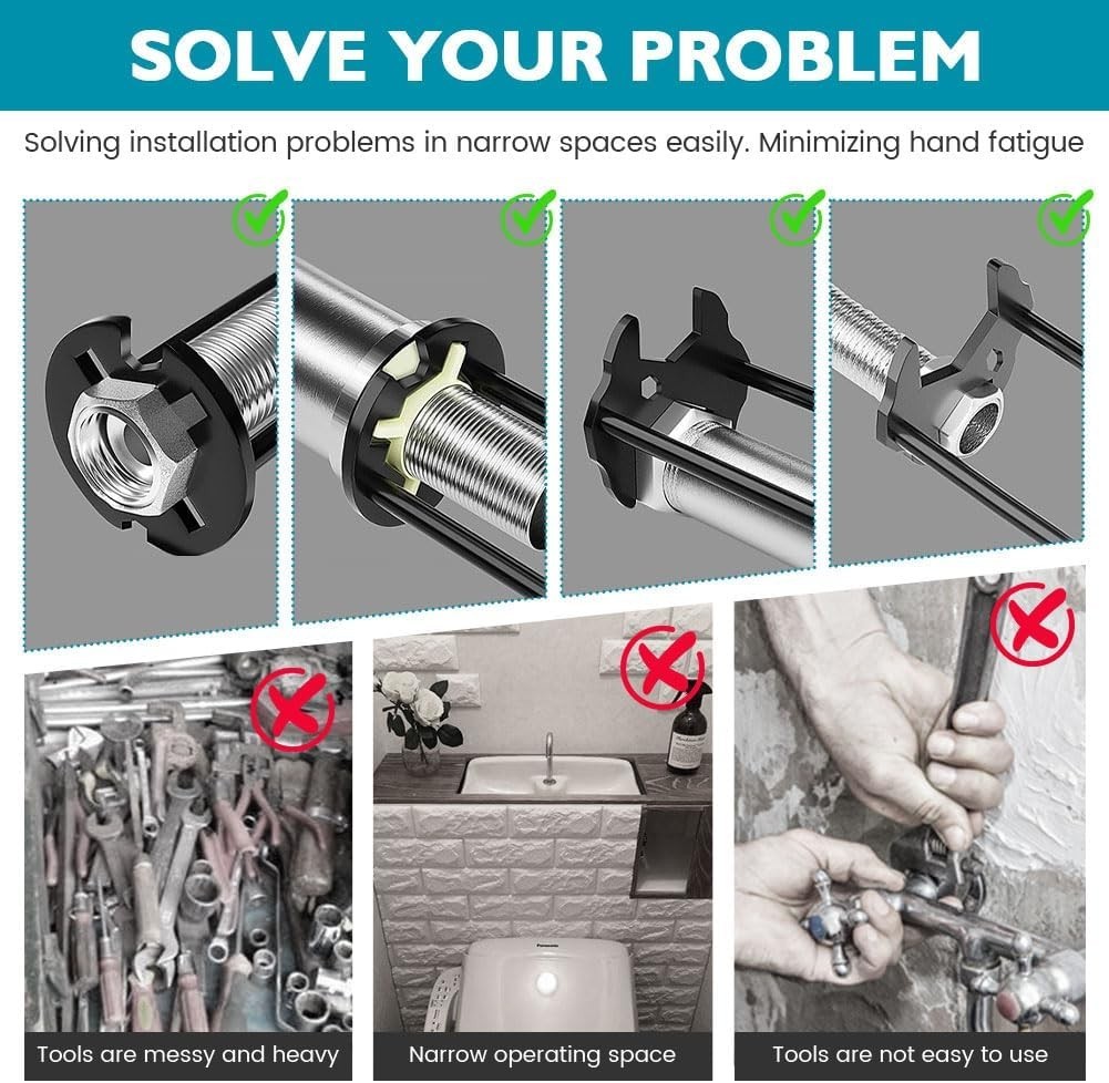 Multifunctional Sink Wrench Set, 2-Pack Basin and Faucet Wrench Tool-----