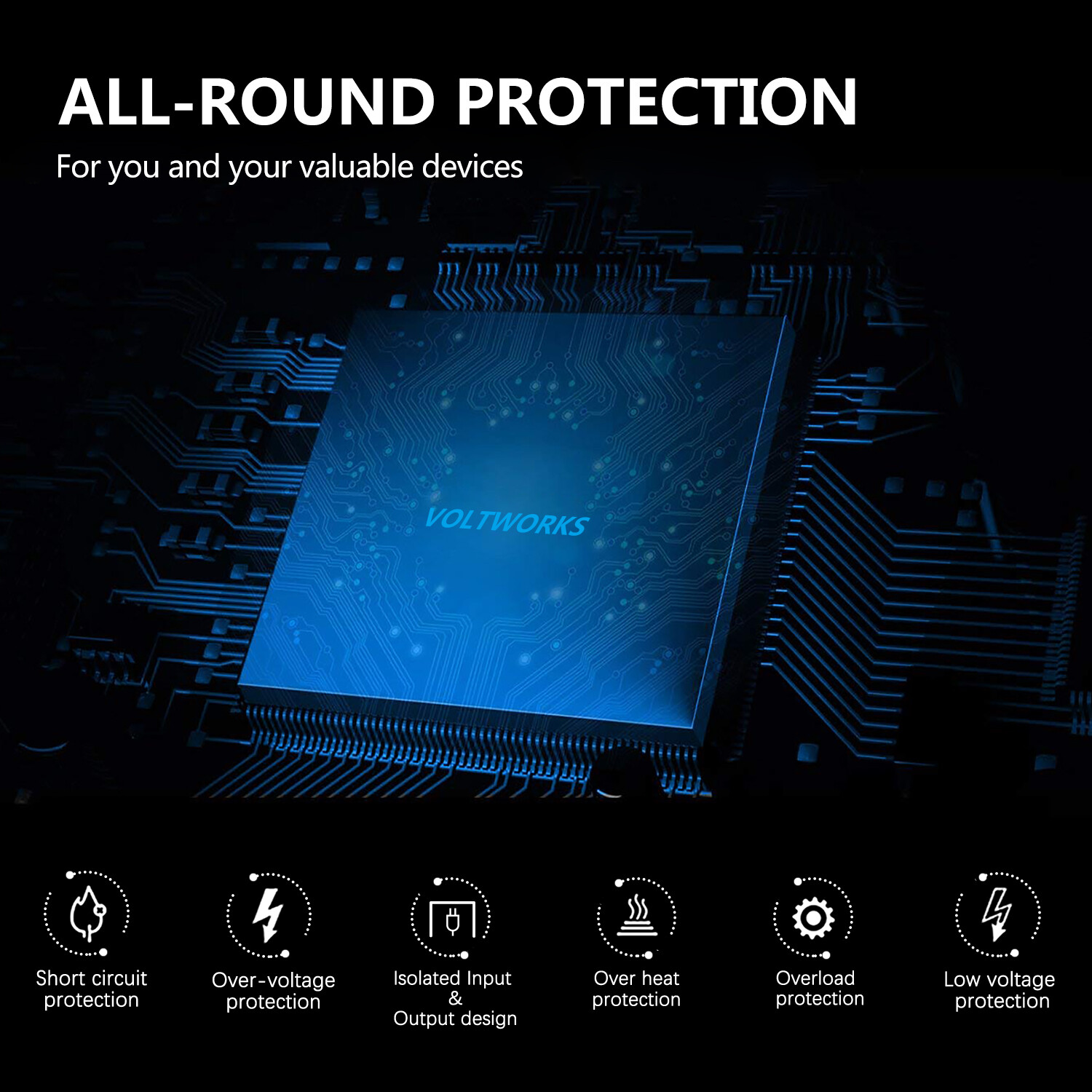 Pure Sine Wave 2000Watt Car Power Inverter Converter DC 12V to 120V AC VOLTWORKS