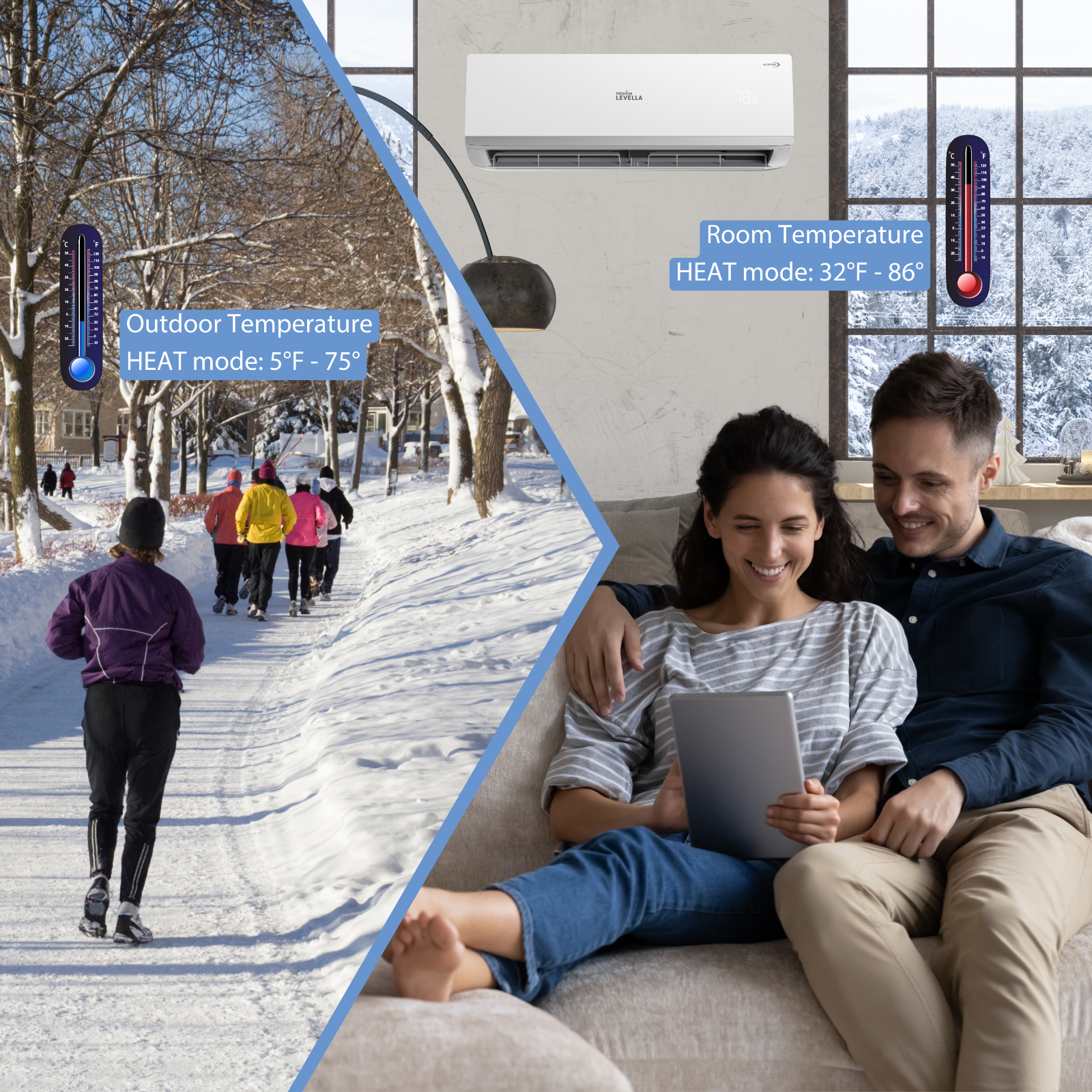 12000 BTU Air Conditioner Mini Split 20.8 SEER2 INVERTER Ductless Heat Pump 110V