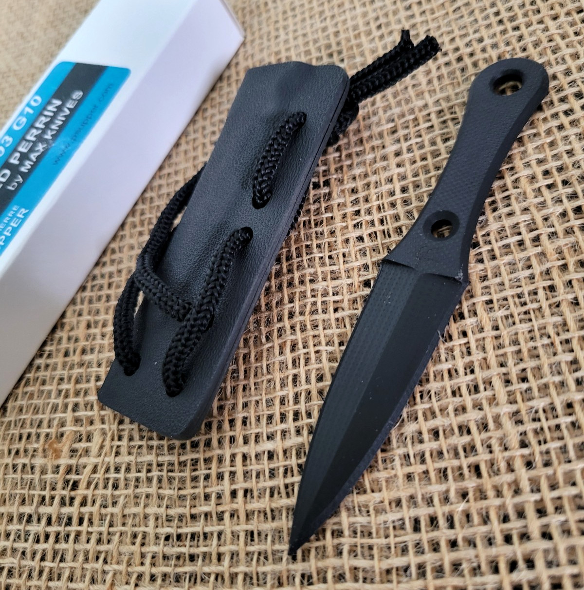 Fred Perrin Lapel Fixed Dagger 2.13" Double Edge G10 One-Piece Construction