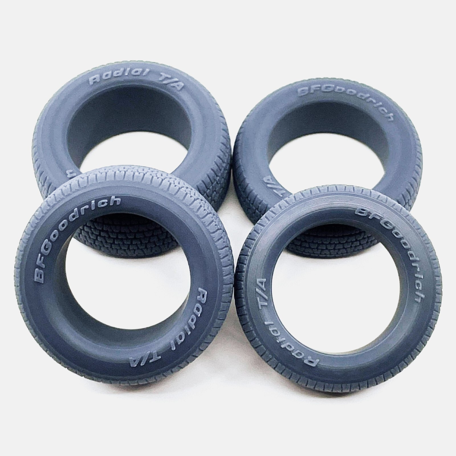 1/18 Resin BFGoodrich Radial T/A Tires, 22.8mm ID, Various Sizes, Set of 4, 1:18
