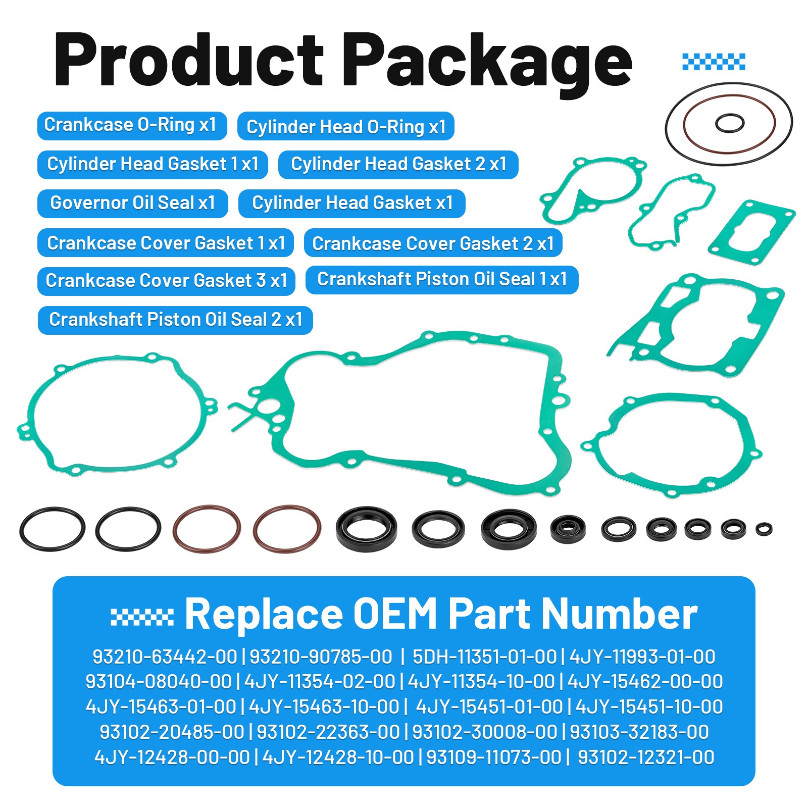 Complete Gasket Kit W/ Oil Seal for Yamaha YZ125 1998-2000 2001 2002 2003 2004