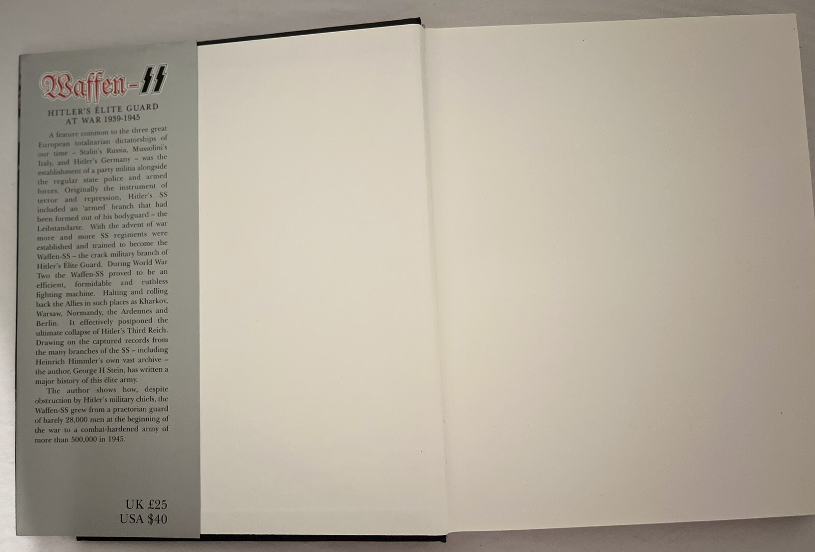 Waffen SS Hitlers Elite Guard At War 1939-1945 By George H Stein — VERY GOOD