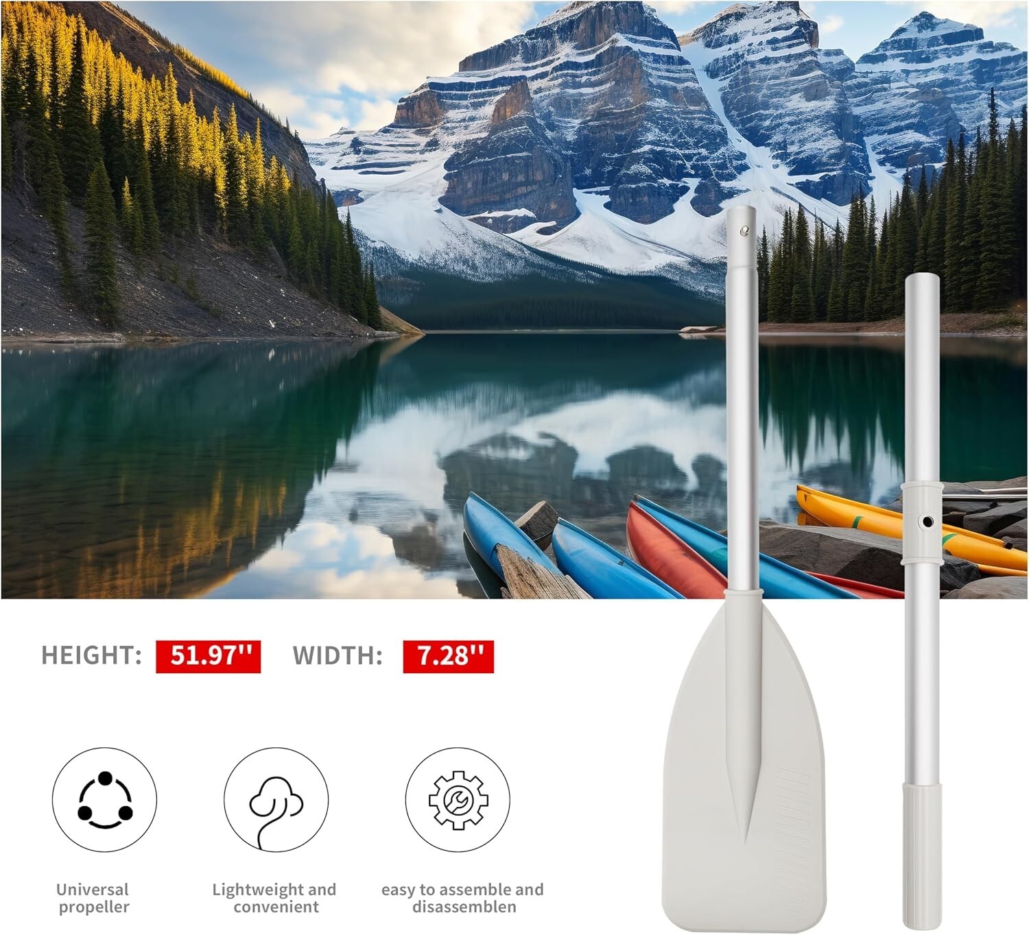 2 Sets- Aluminum Boat Oars Dinghy Paddle Board Kayak Canoe Row Boat Inflatable