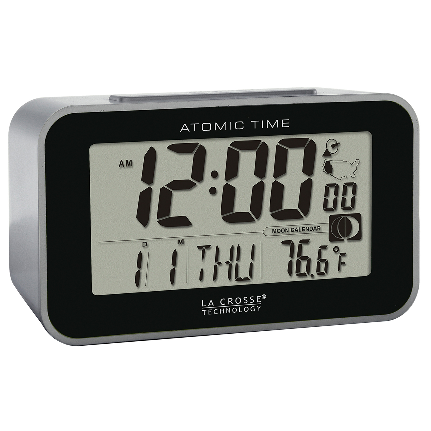 617-1270 La Crosse Technology Atomic Digital Alarm Clock with Backlight Open Box