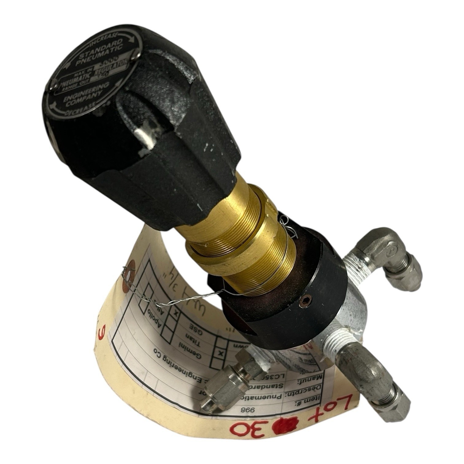 Vintage NASA Authentic Space Shuttle Pneumatic Regulator Standard Pneumatic