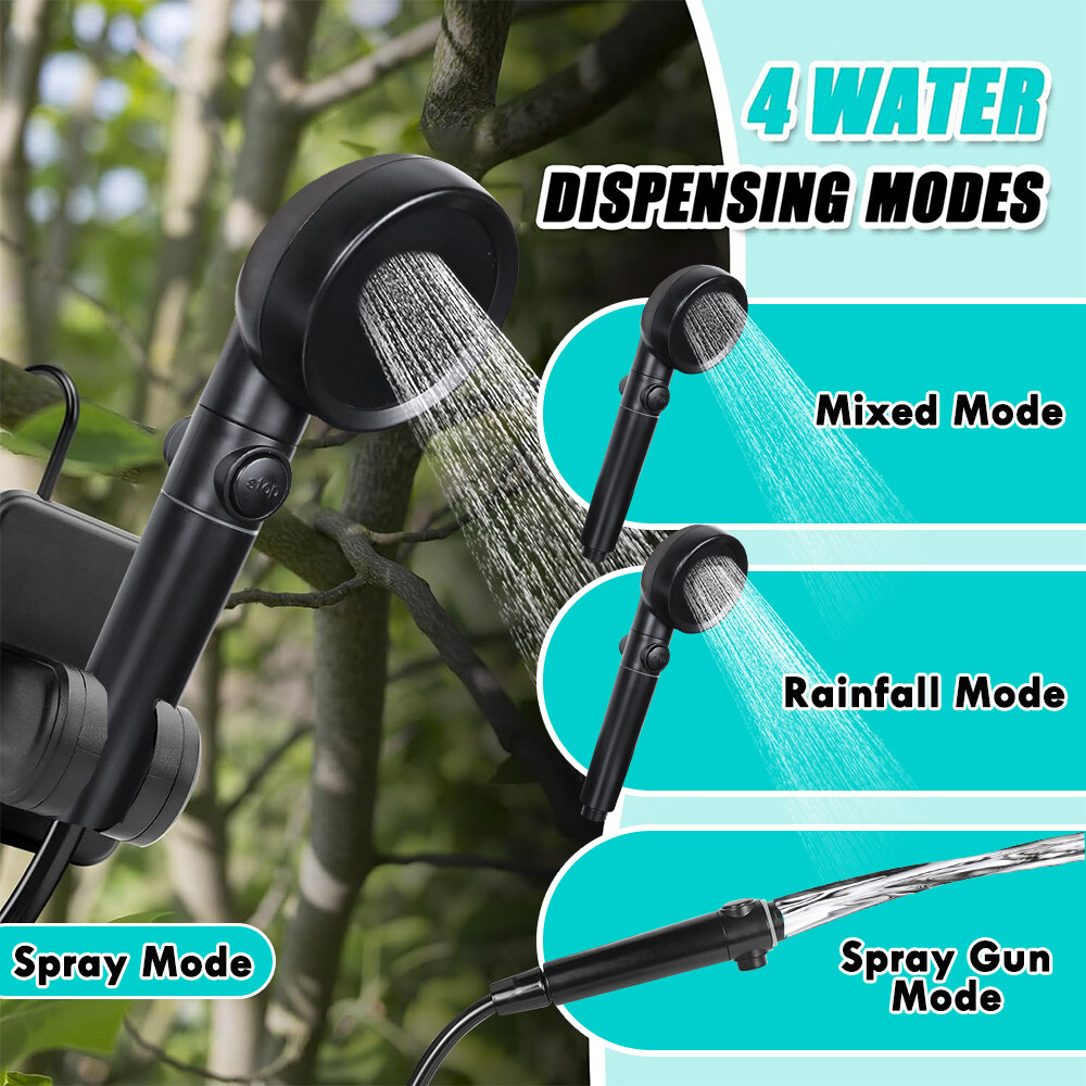 Portable Camping Shower 6000mAh Rechargeable Outdoor Electric Camp Shower Pump