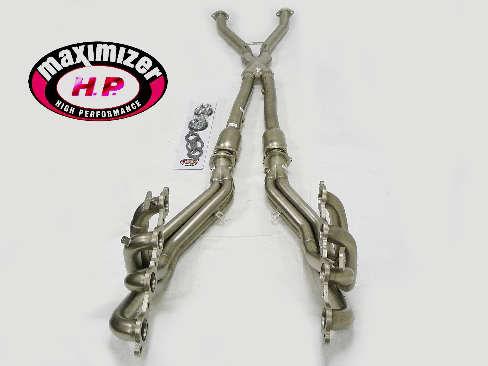 OBX Stainless Long Tube Manifold 97-00 Chevy Corvette C5 LS1  X-Pipe Catted