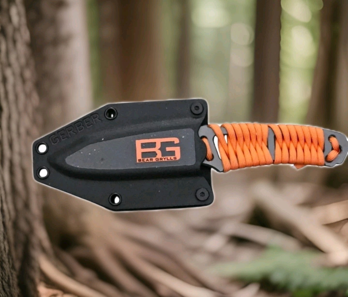 Gerber Bear Grylls Orange Paracord Knife with Sheath Full Tang Fixed Blade