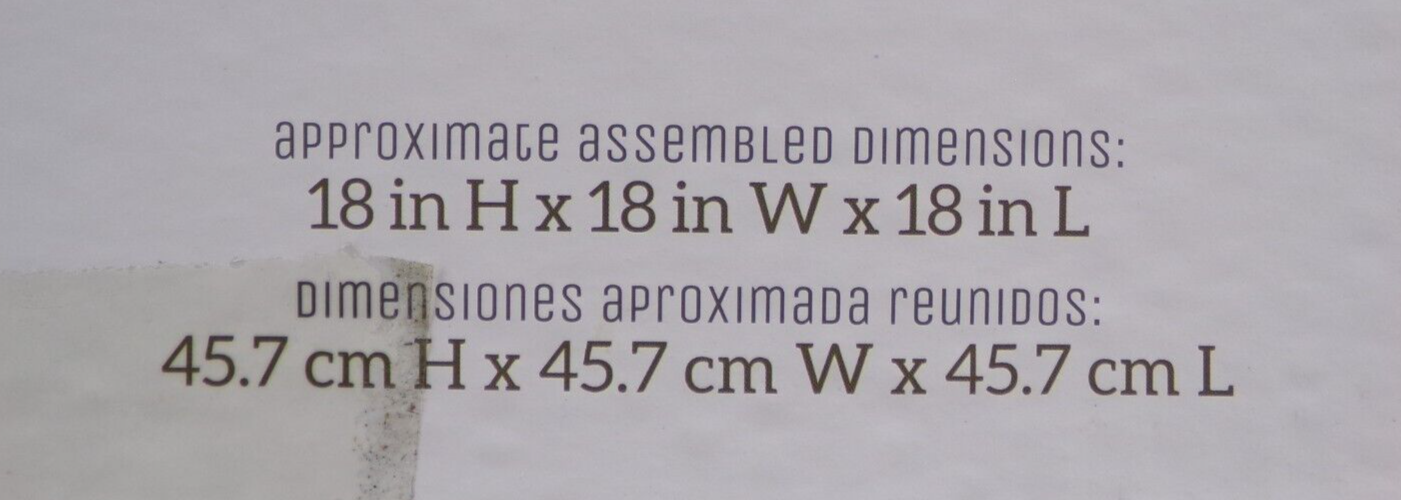 Living Accents Palmaro Tan Square Glass/Steel Side Table 18"x18"x18", New A2