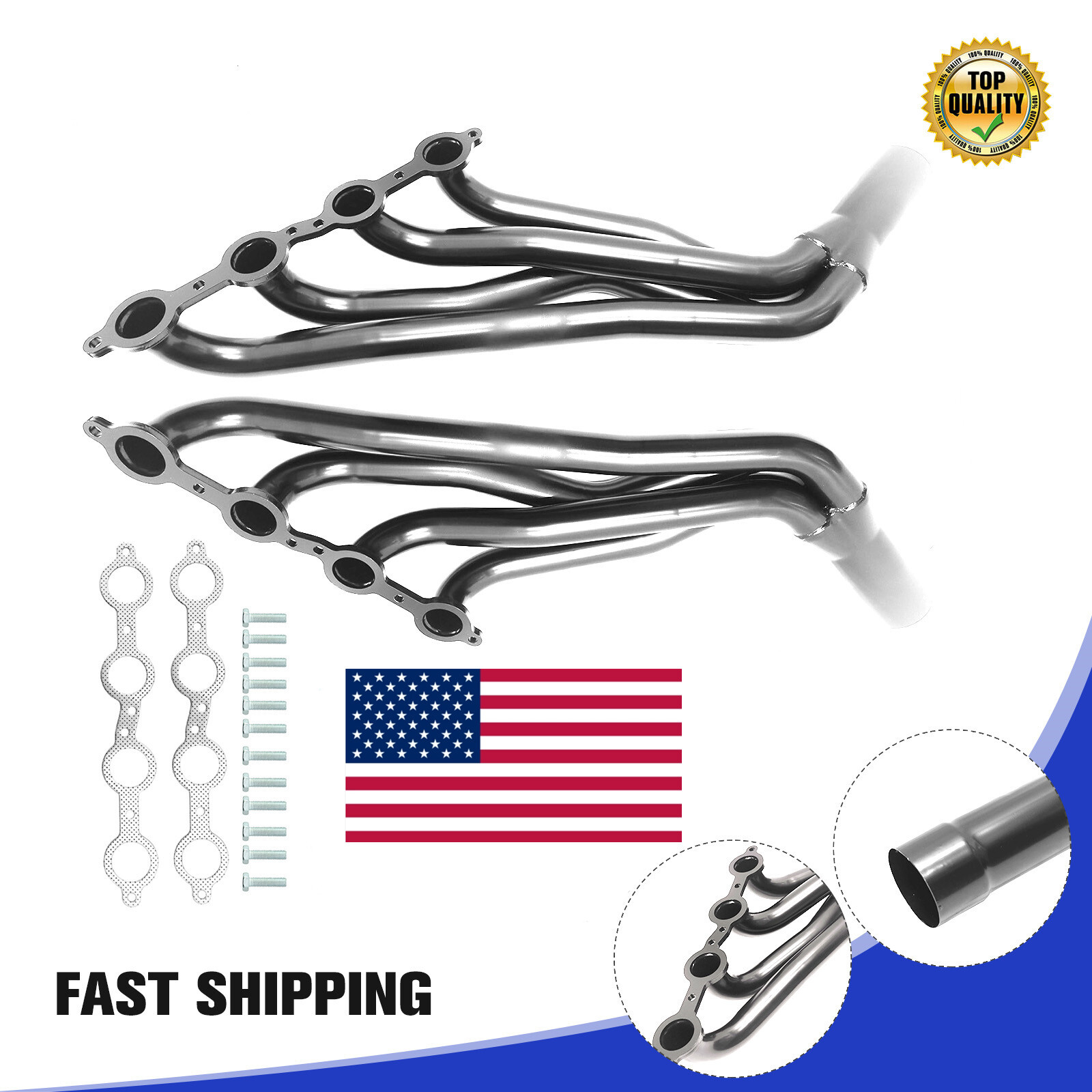 Long Tube Headers FIT 99-06 Chevy GMC Sierra Silverado 4.8/5.3/6.0 +