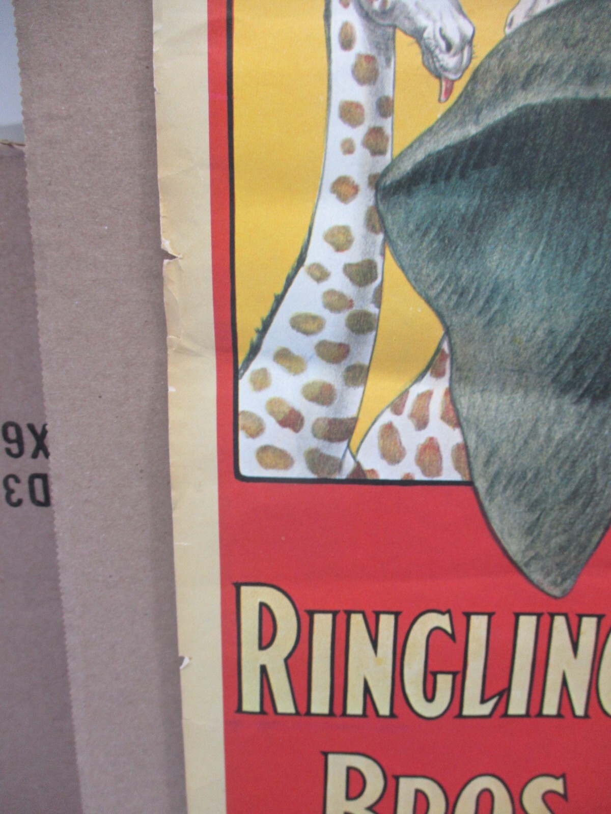 Vtg 1960s Ringling Bros Barnum Bailey Giant Consolidation Circus Animals Poster