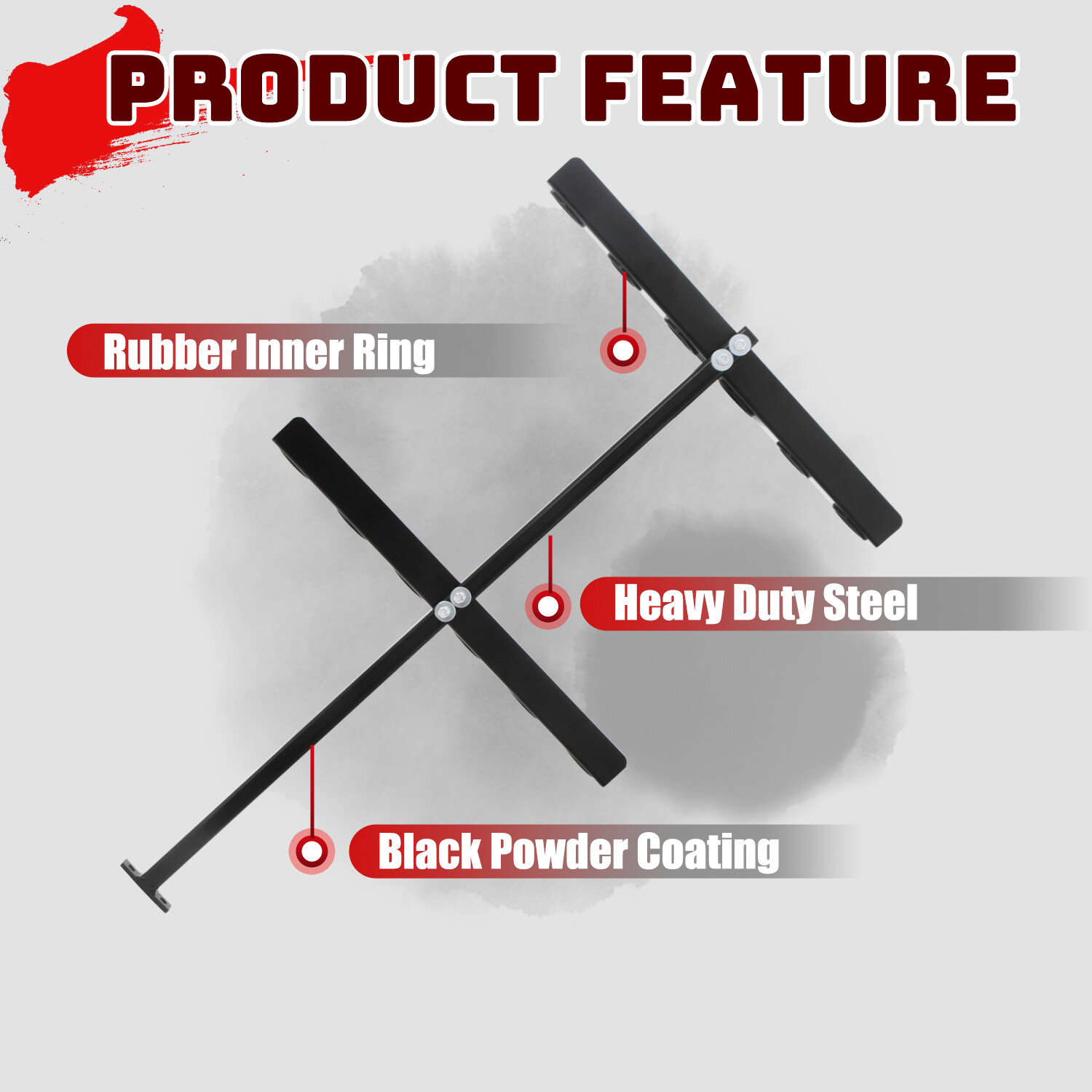 6-Hole Trailer Tool Rack – Shovel, Rake & Pickaxe Holder with Rubber Grommets