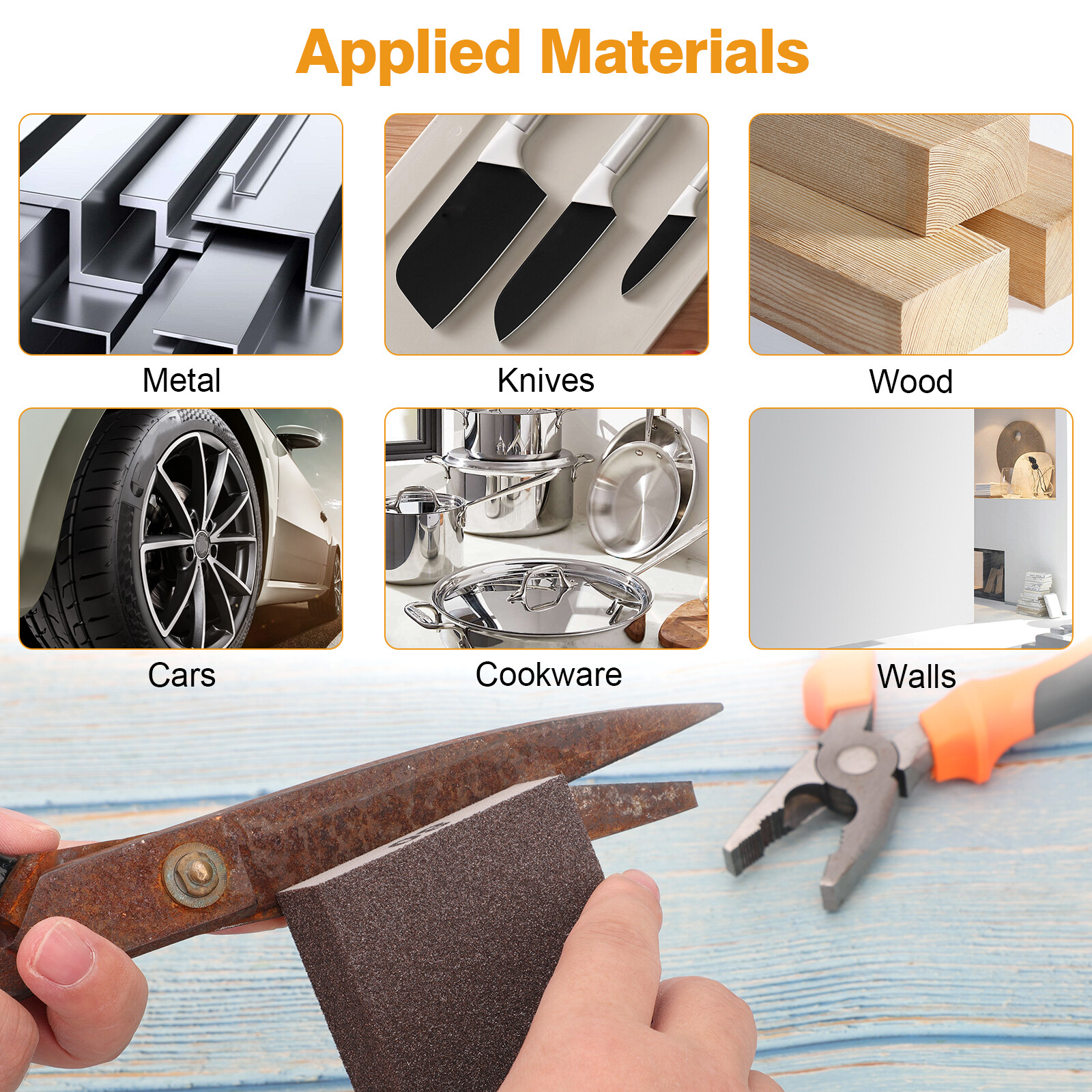 18pcs Drywall Foam Sanding Sponge Blocks Set Wet Dry Sand Paper Lot 60-220 Grit