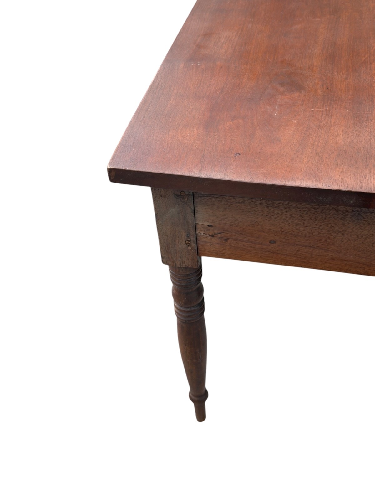 Antique Sheraton 2 drawer console work foyer table walnut 1820 country farmhouse