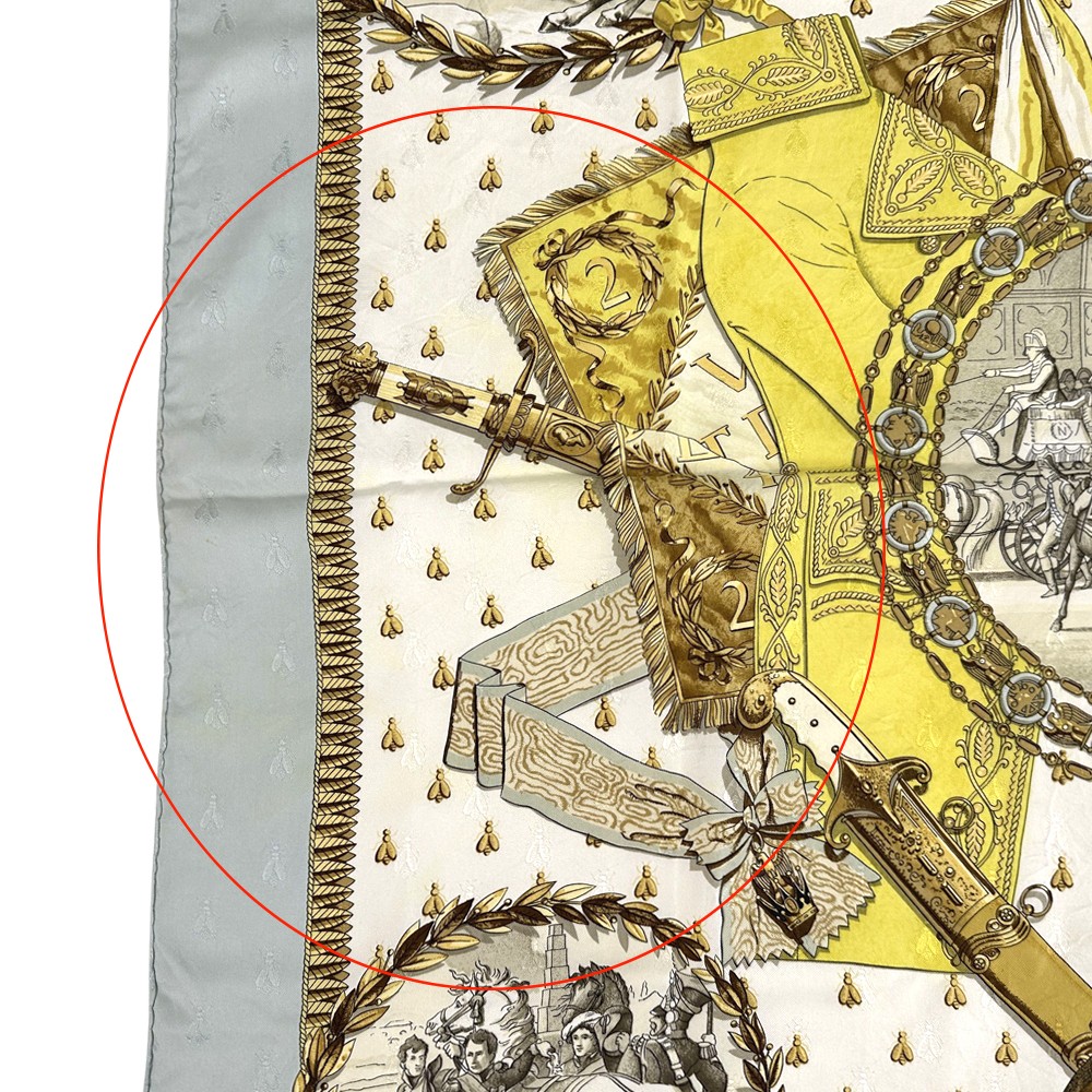 Hermes Scarf Carre90 Napoleon Silk Blue Multi Horse Knight Used