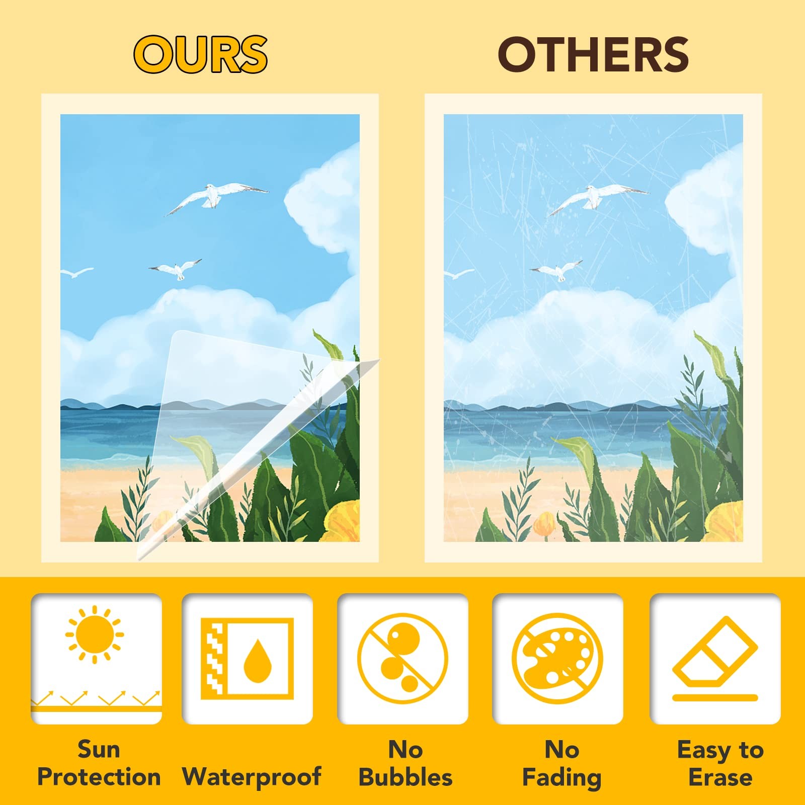 RowinsyDD 25 Pack Self Adhesive Laminating Sheets, 9 X 12 Inch, Clear Sticker...