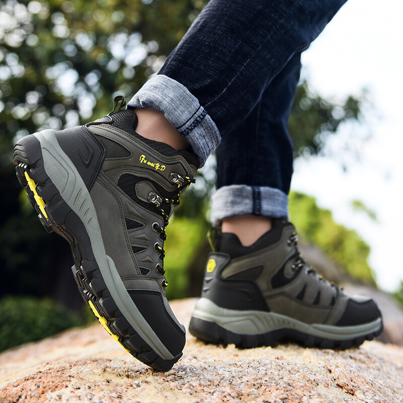 Mens Waterproof Leather Hiking Work Boots Snow Outdoor Warm Sneaker Winter Shoes