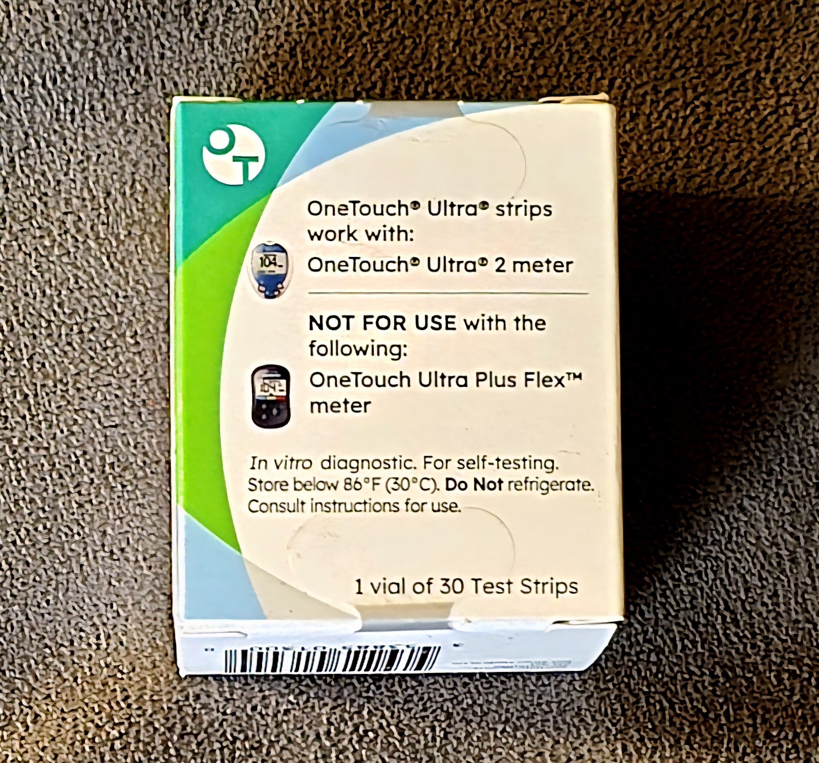 One Touch Ultra Test Strips - 30 Strips - Exp. 01/31/2027