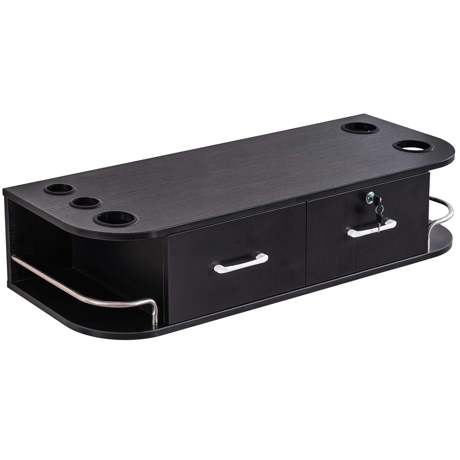 BarberPub Locking Wall Mount Styling Station Barber Salon Floating Equipment5012