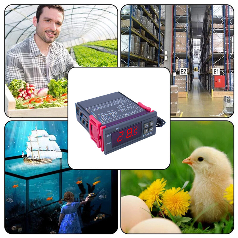 2pcs STC-1000 AC 110V-220V Digital Temperature Controller Thermostat With Sensor