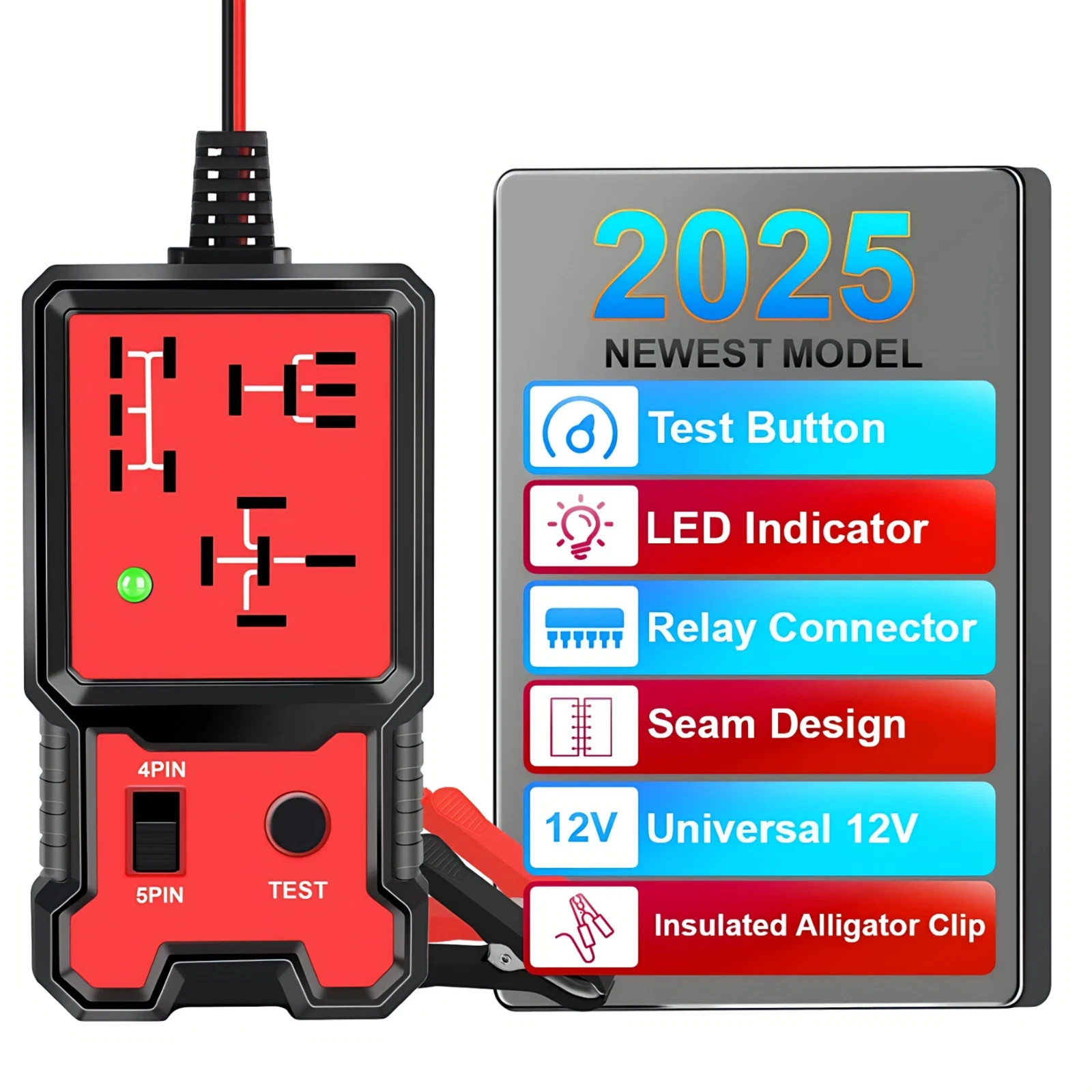 New Automotive Electronic Relay Car Relay Tester Universal 12V LED Indicator
