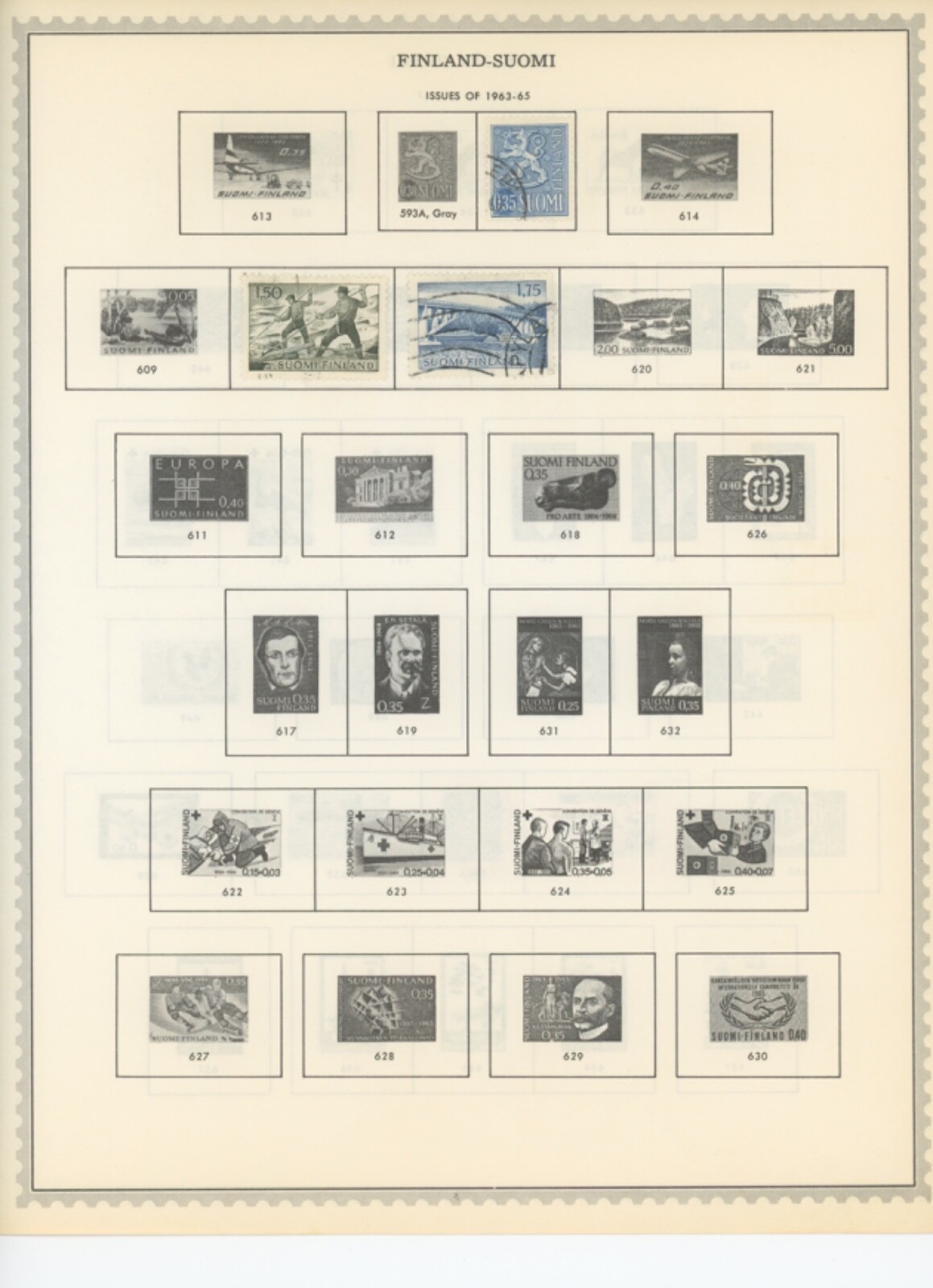 finland stamp collection on minkus pages 110 stamps used (e650