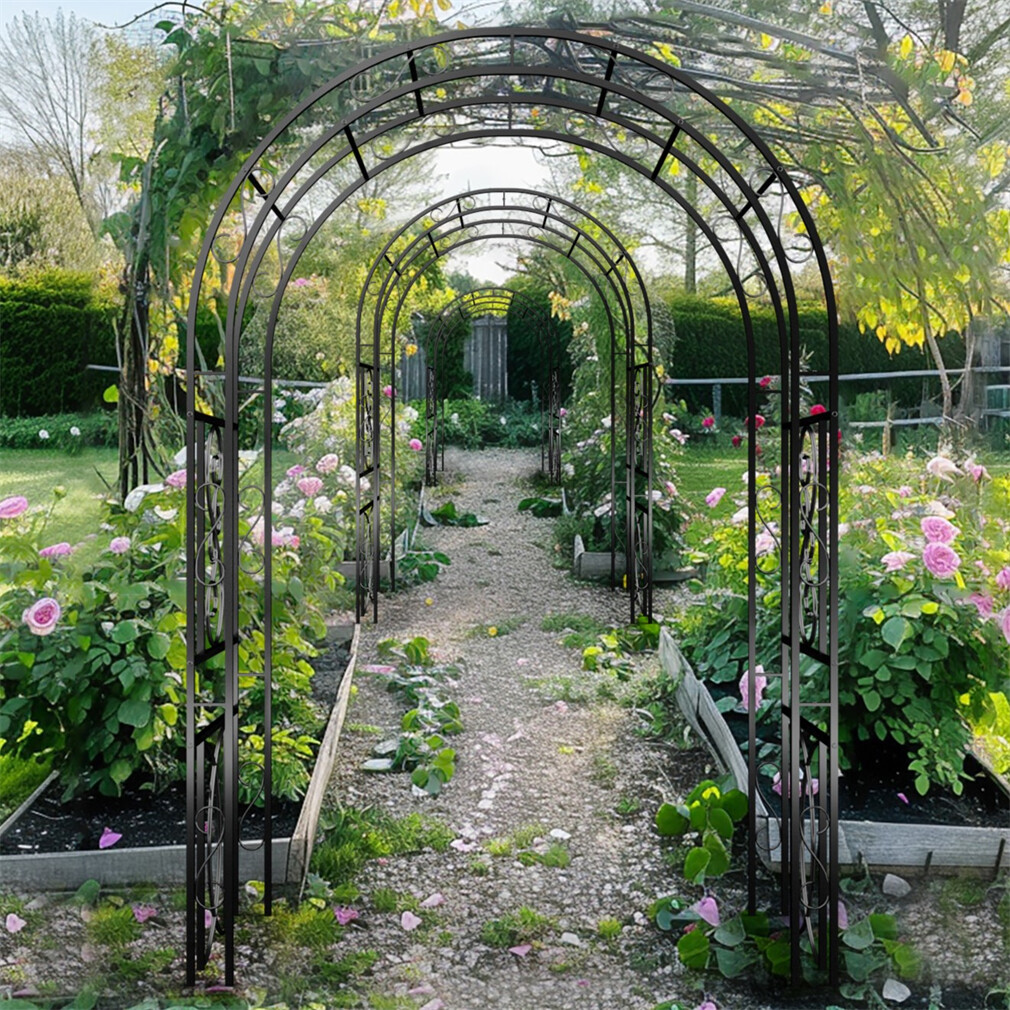 Large Garden Plants Arch Trellis Heavy Duty Metal Wedding Ceremony Arch 85 Inch