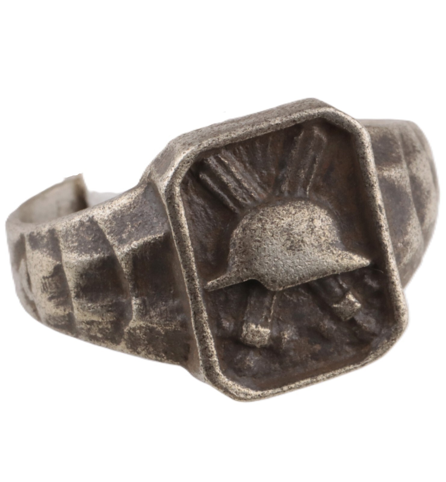 German special force WW2 Officers ring 835 silver WW1 Helmet sword signet WWII