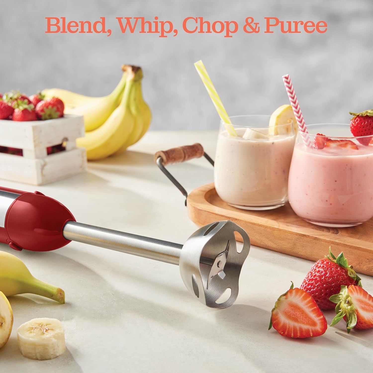 Detachable Handheld Blender with Turbo Boost - Perfect for Smoothies & Baby Food