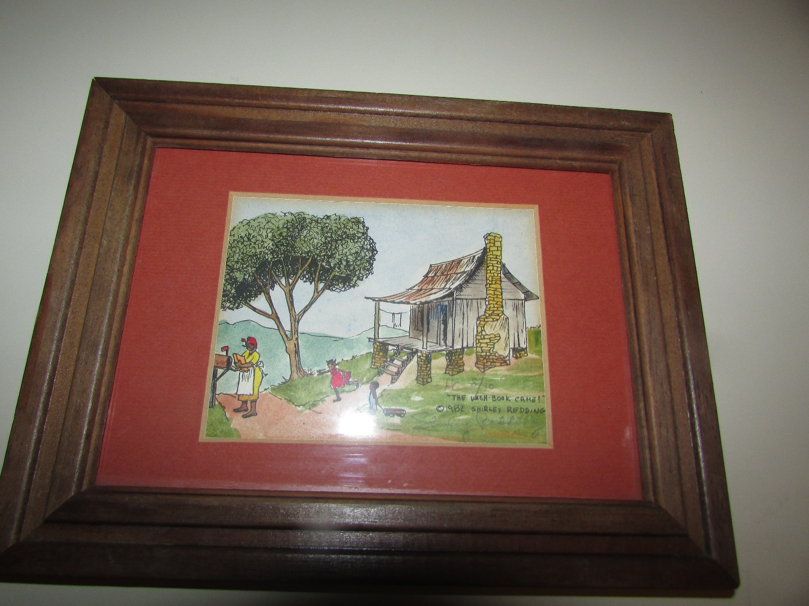 Watercolor Hand Colored Print Shirley Redding Signed 8 Of 10  Black Americana