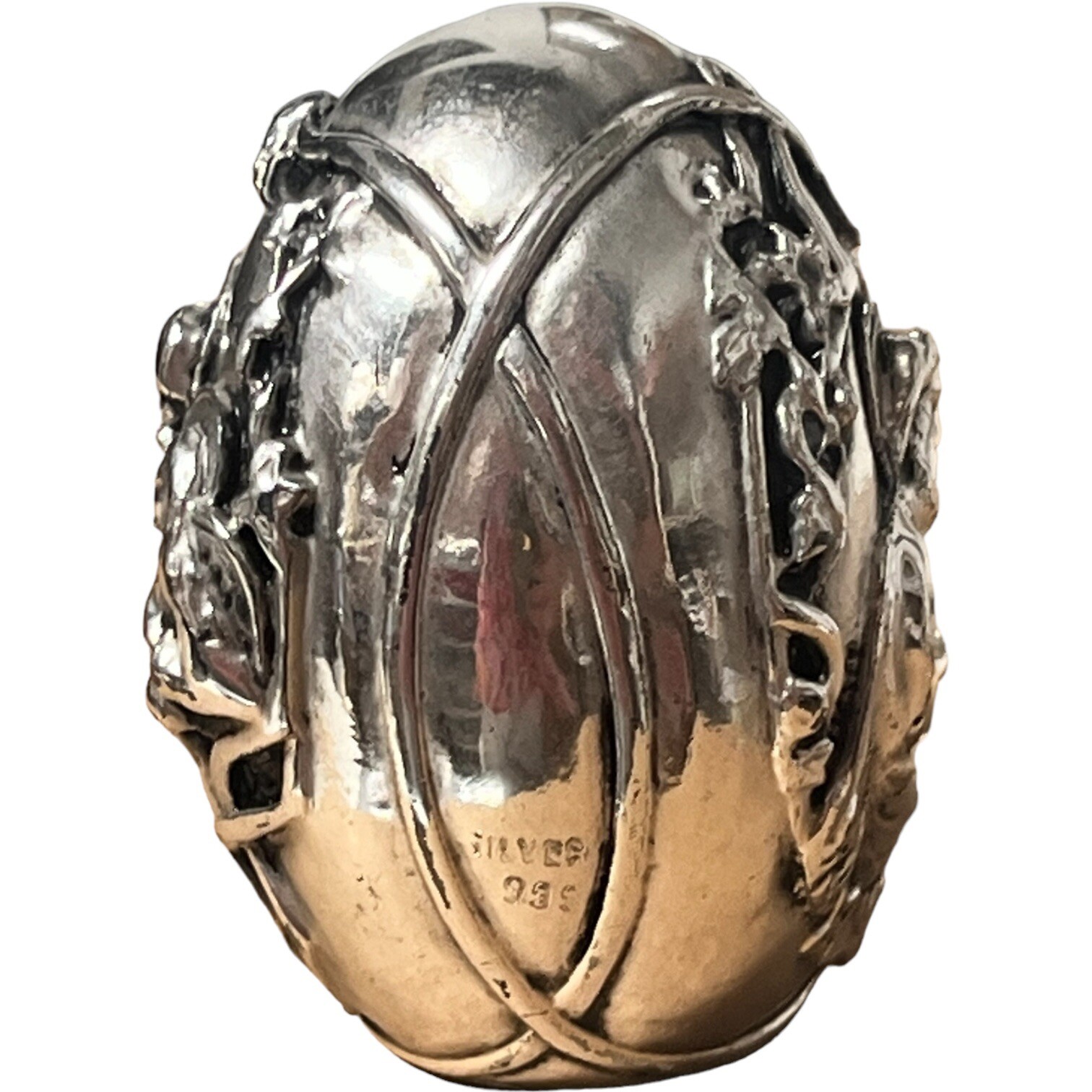 Greek Orthodox Sterling Silver Clad Ag 999 Egg Paperweight Religious Saints Halo