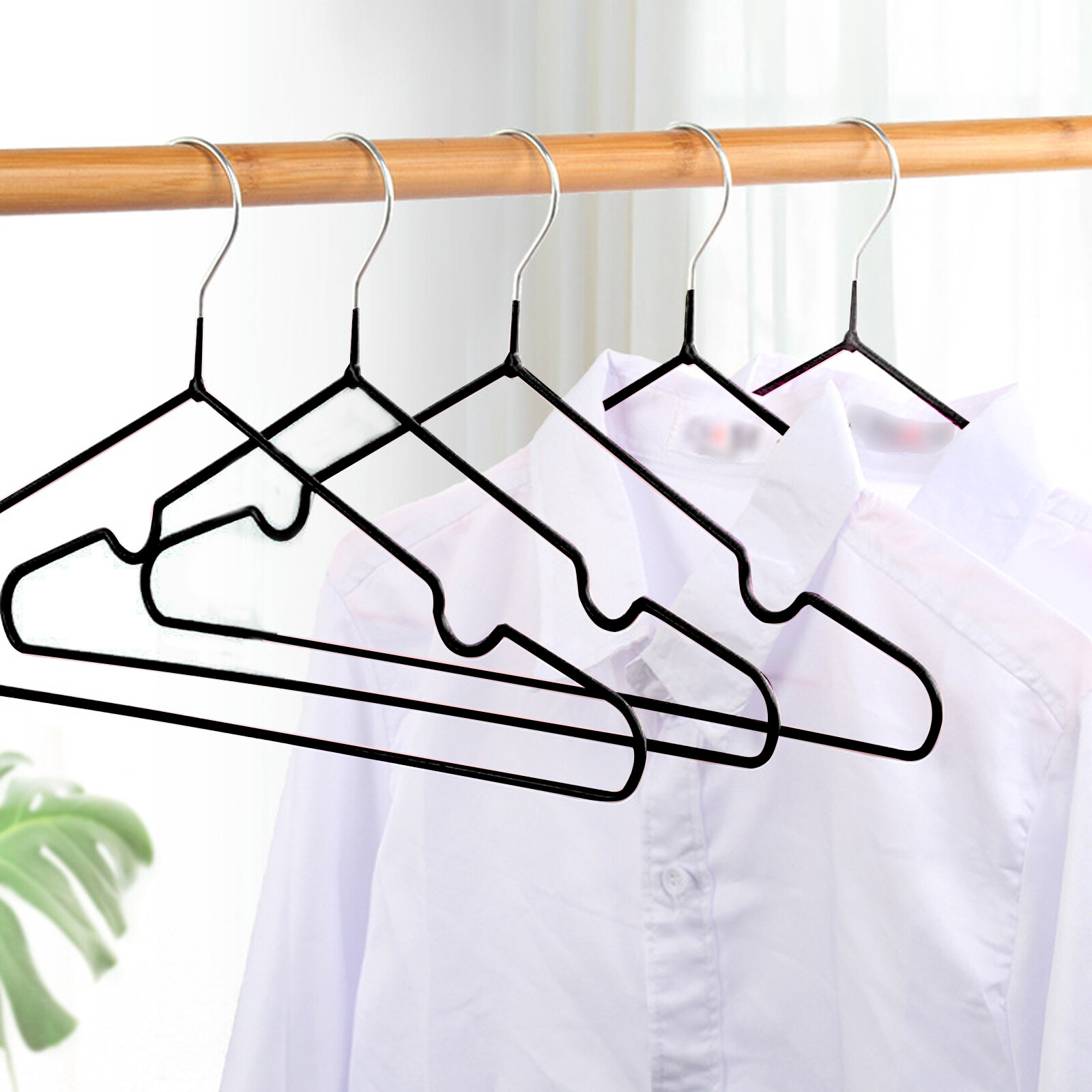 80 Black Heavy Duty Metal Wire Hangers 16" Strong Standard Coat & Clothes Hanger