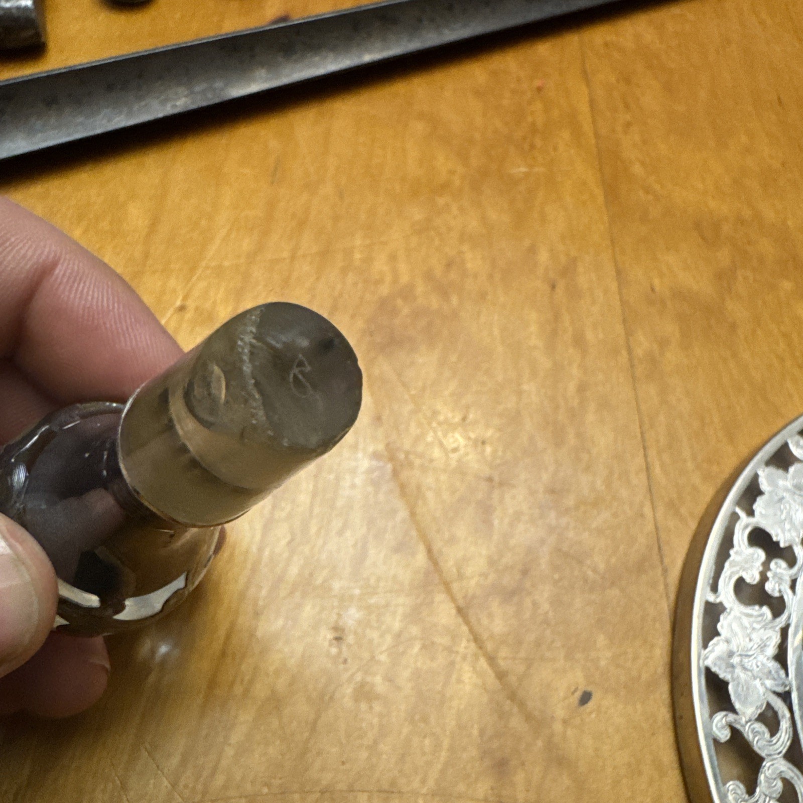 Antique Silver 999 100g Overlay Crystal Decanter /Webster Sterling Tray Unique!