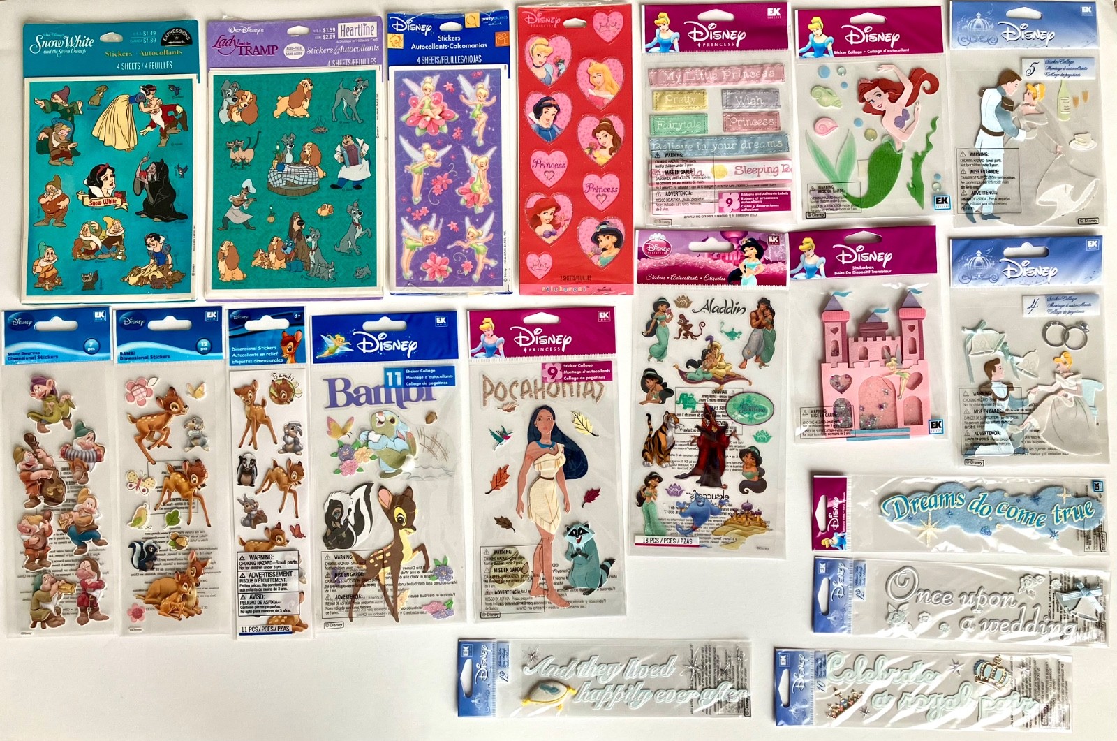 Jolee's Disney Stickers, Bambi, Cinderella & More, You Pick, Some RARE!