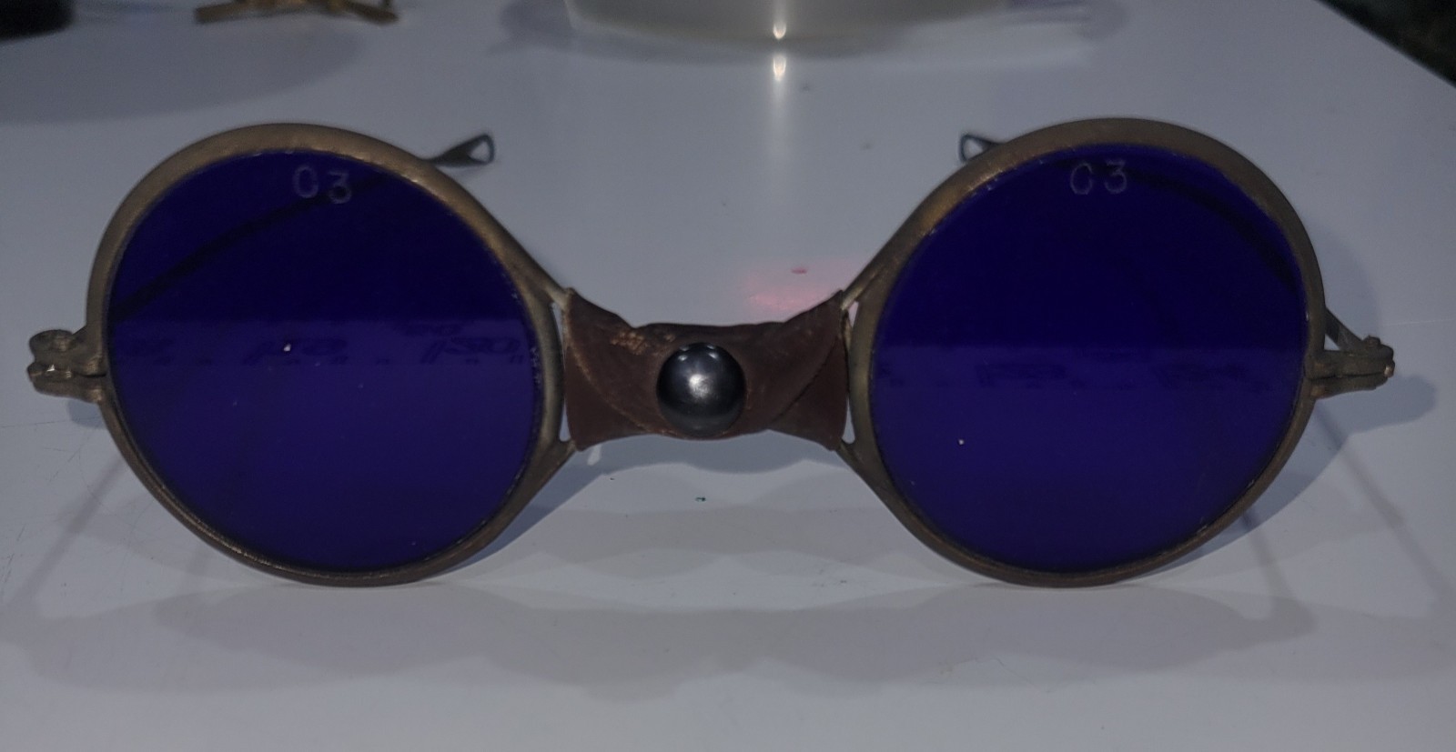 American Optical Melters Goggles NOS 1031E Cobalt Lenses