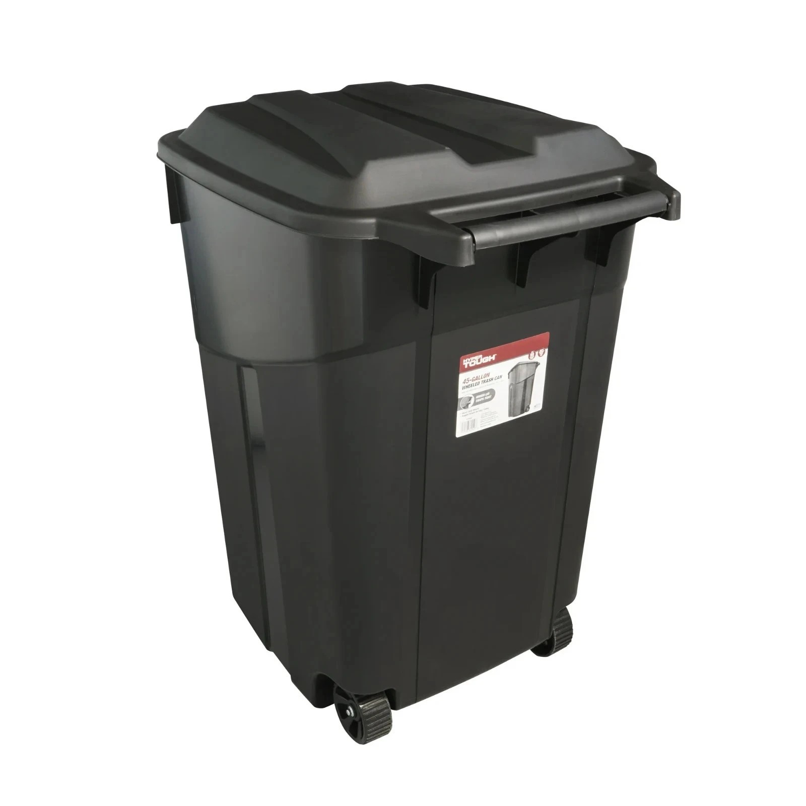 (2 pack) Hyper Tough 45 Gallon Wheeled Heavy Duty Plastic Garbage Can